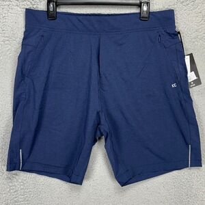 Kenneth Cole Men Sweat Shorts XL Navy Water Resistant 4 Way Stretch Athletic NEW